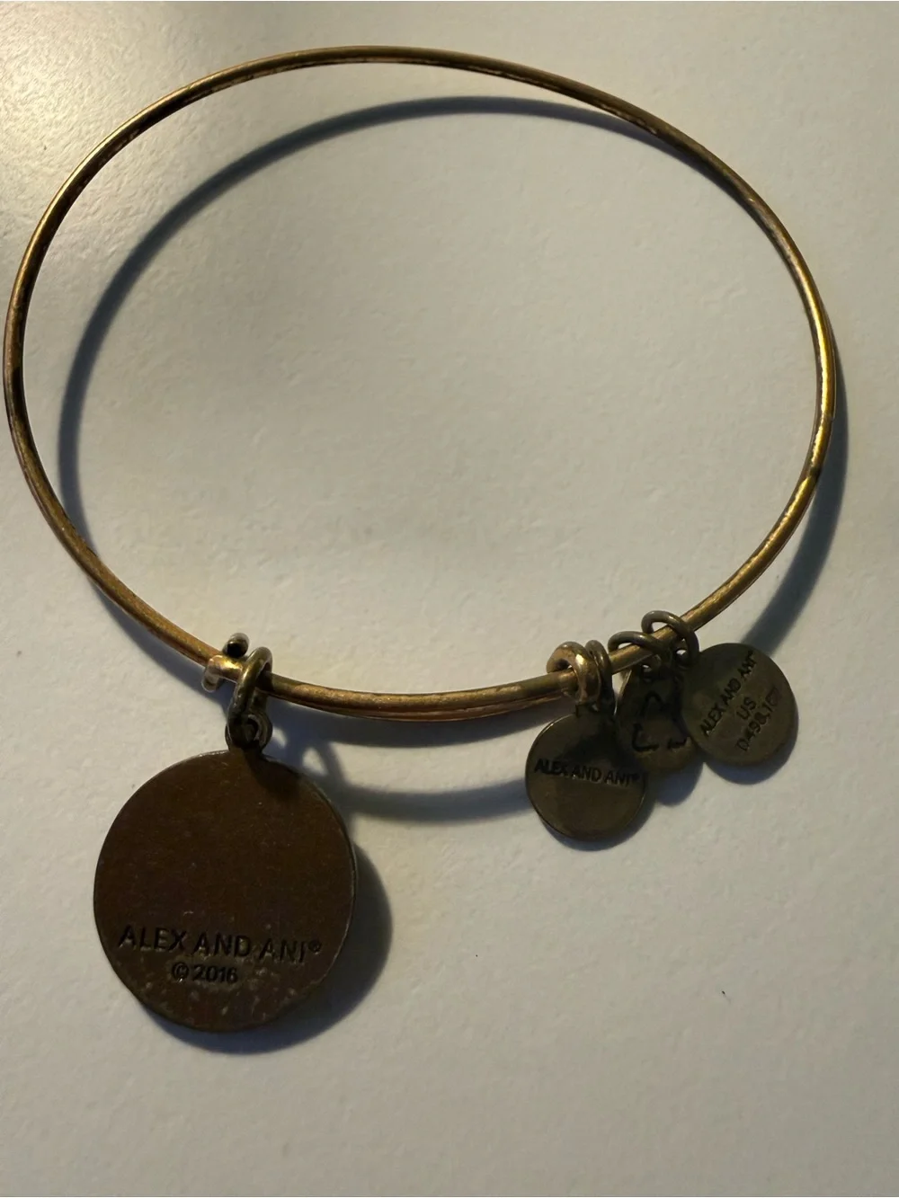 Alex and Ani Antique Gold Las Vegas Nevada Poker Chip Charm Bracelet